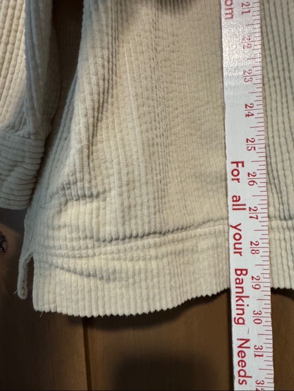 L.L.Bean VTG wide whale Corduroy cream Shirt Jacket Shacket Womens plus Sz 3X - Picture 6 of 12